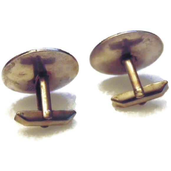 Vintage Mexico Aztec Calendar Sterling Silver Cufflinks Cuff links Estate Men - Picture 5 of 6